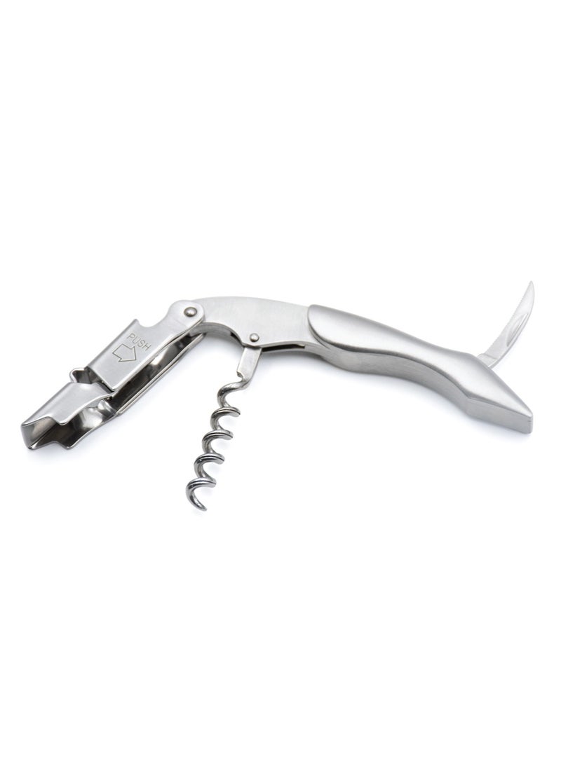 Beram Multifunctional Waiters Corkscrew, Stainless Steel, Bottle Opener with Foil Cutter, Portable, Strong, Thick and Durable, Camping Knife, Silver  - Image 1