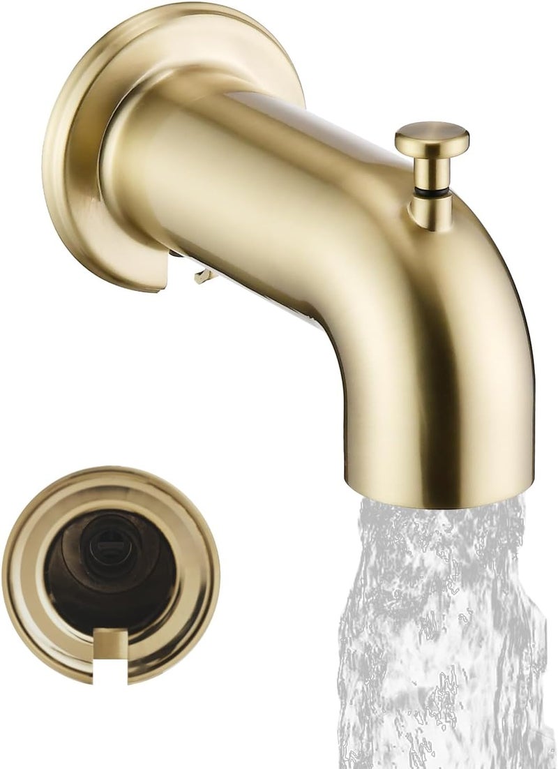 LOCALAND Extra Long Tub Spout with Diverter, Fits for 1/2" IPS Threads,Brushed Gold - Image 1