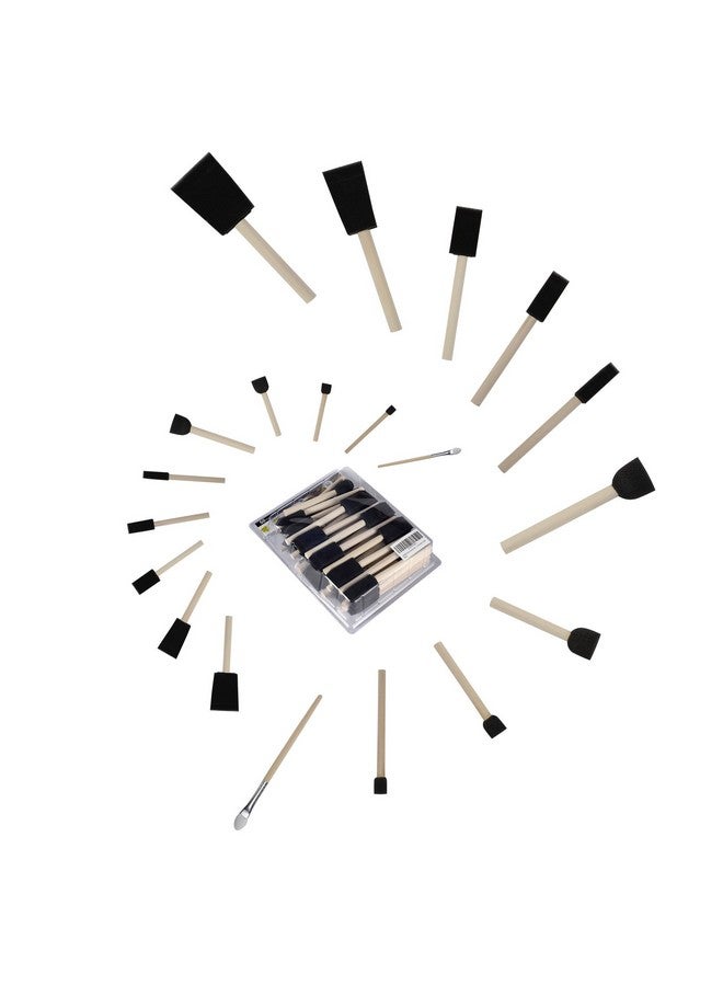 Conda 50 Pack 0.5"-2" Different Size Assorted Foam Brush Set Wood Handle Paint Brush Set- Lightweight, Durable, Great For Acrylics, Stains, Varnishes - Image 2