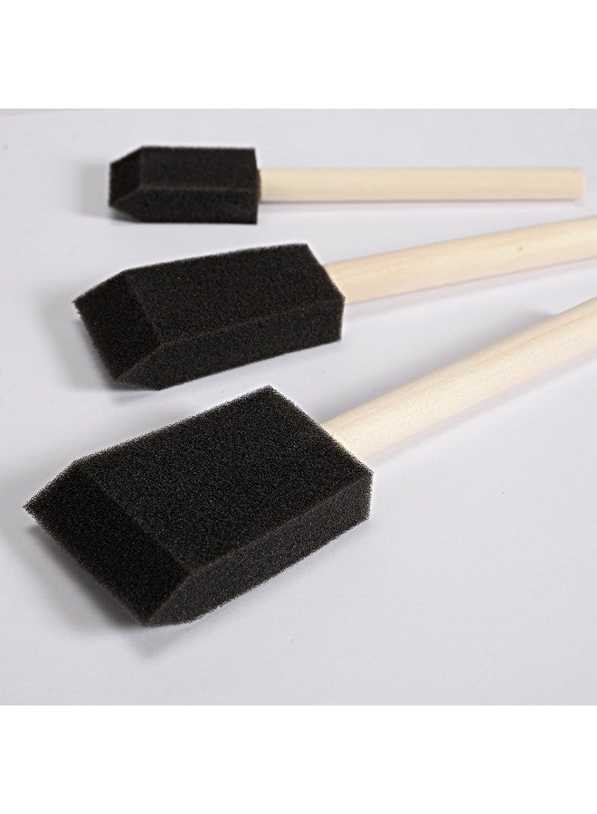 Conda 50 Pack 0.5"-2" Different Size Assorted Foam Brush Set Wood Handle Paint Brush Set- Lightweight, Durable, Great For Acrylics, Stains, Varnishes - Image 3