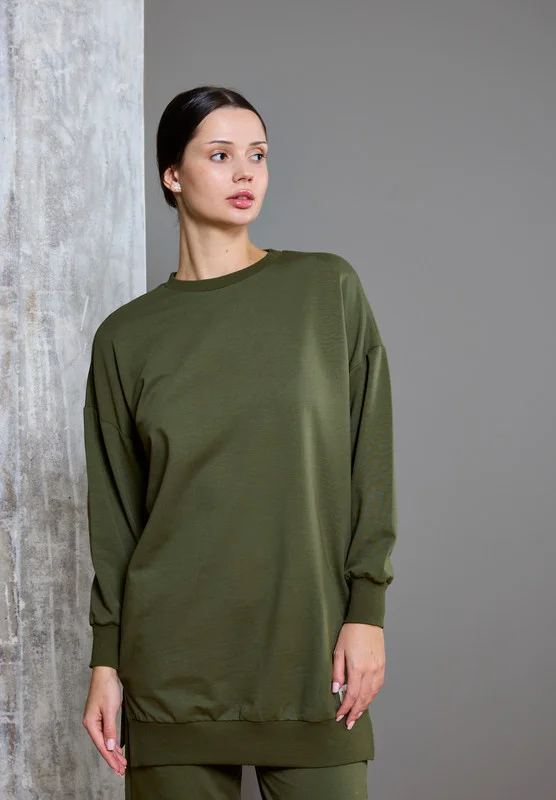 ذوق Raglan Sleeve High Low Hem Sweatshirt