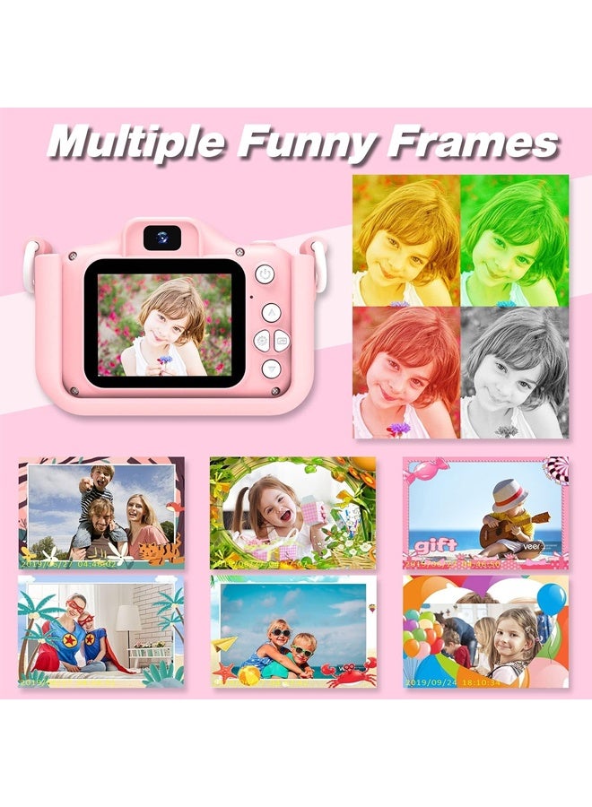 بولوز كاميرا للأطفال من سن6+سنوات للبنات والأولاد، كاميرا فيديو رقمية للأطفال مع غطاء ناعم مزين برسوم كرتونية، أفضل هدية عيد الميلاد وعيد الميلاد للأطفال - تتضمن بطاقة SD سعة 32 جيجابايت - Image 5