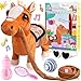 HCdoujoy Brown Walking Pony for Kids Plush Interactive Singing Dancing Musical Realistic Pet Stuffed Animal Shaking Leash Horse Head Buttocks Toy for Boys Girls or Toddlers - Image 2