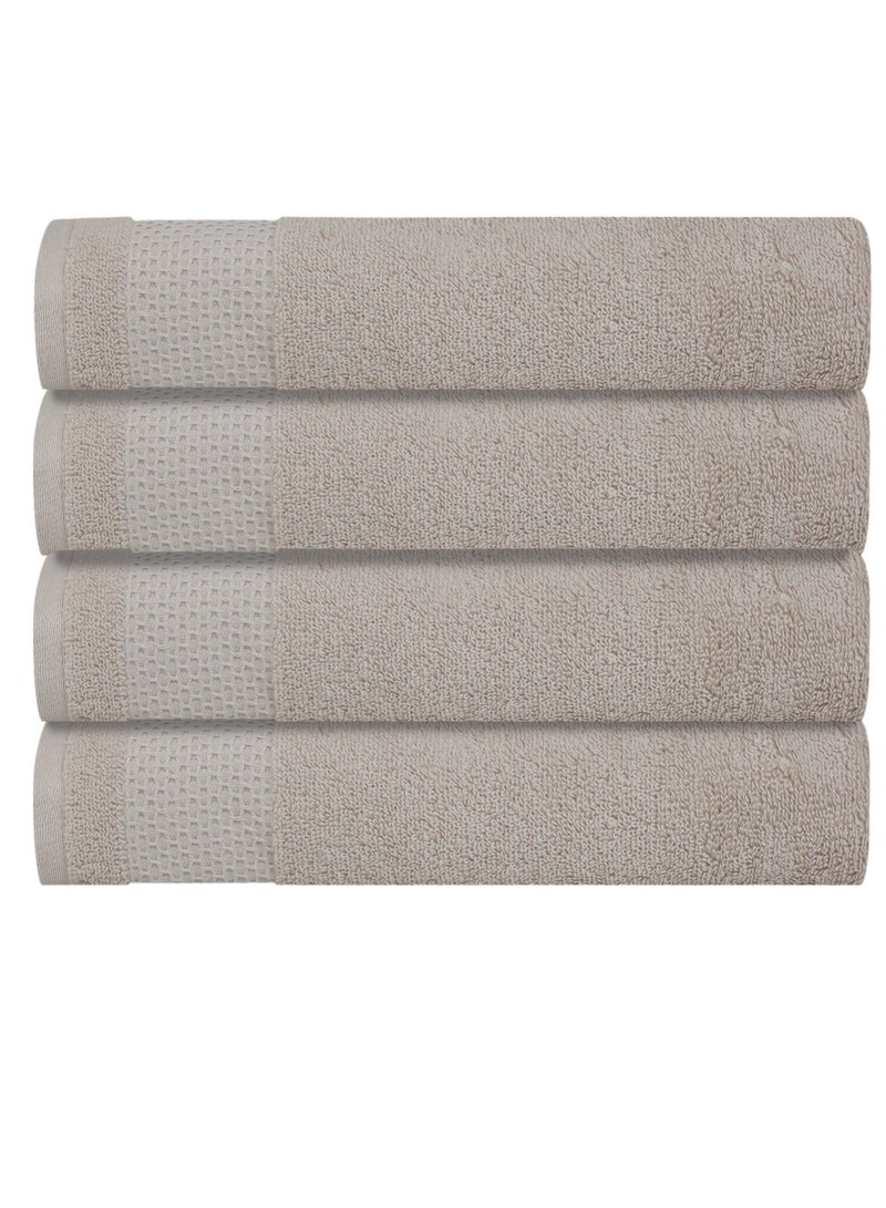 REZLAN UAE REZLAN Premium Cotton Bath Towel Set (4-Pack) – 100% Soft, Absorbent & Quick-Drying
*Luxury 600 GSM Bath Towels - 70×144 cm / 27×57 inches - SAND  - Image 1