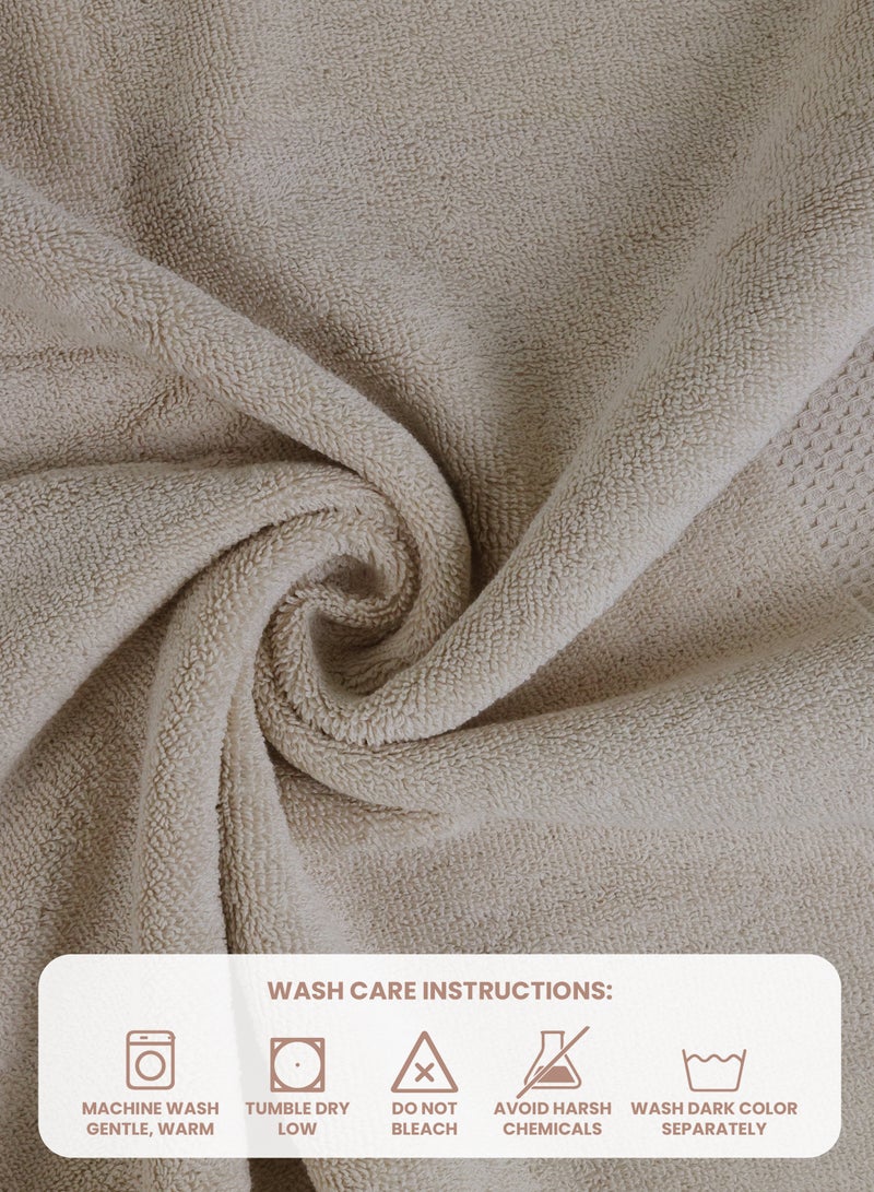 REZLAN UAE REZLAN Premium Cotton Bath Towel Set (4-Pack) – 100% Soft, Absorbent & Quick-Drying
*Luxury 600 GSM Bath Towels - 70×144 cm / 27×57 inches - SAND  - Image 4