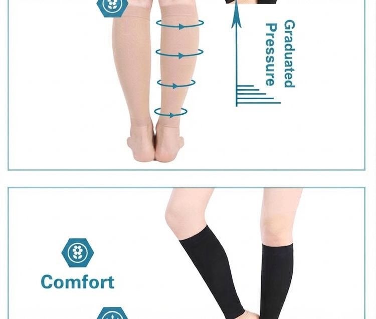 Medical-grade, first-class compression of 15–20 mmHg; calf‑supporting, venous‑exercise, anti‑varicose, nurse‑care, mid‑calf socks. - Image 5