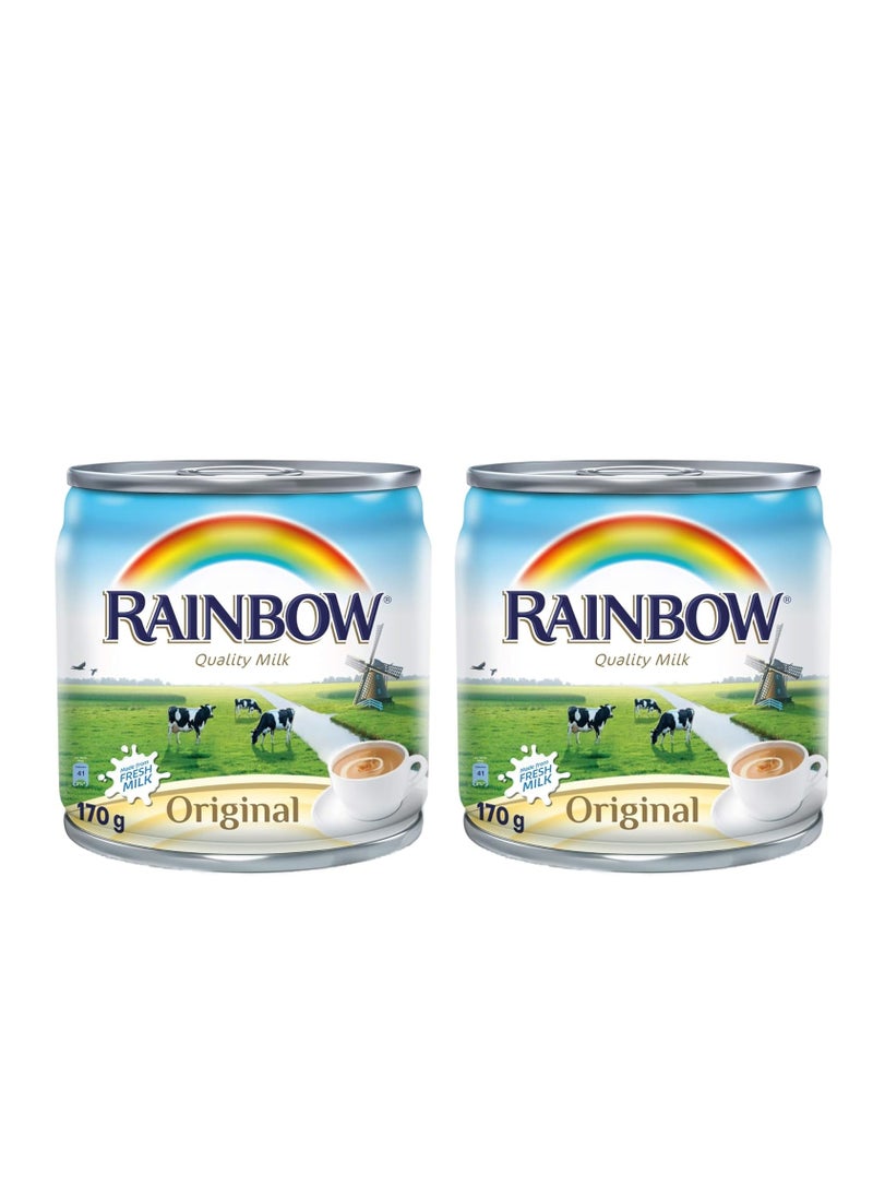 Rainbow - Rainbow Evaporated Milk With Vitamin D  2*170 gm - Image 1