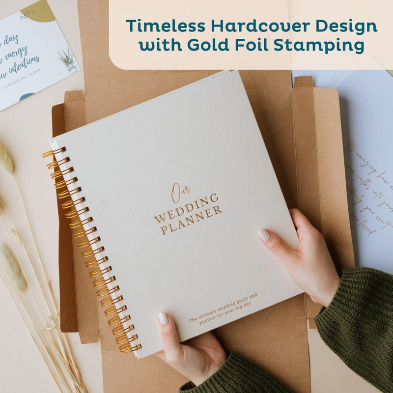 Nook Theory Timeless Premium Linen Wedding Planner Book and Organizer â€“ Wedding Planning Book, Comprehensive Keepsake & Countdown Binder, Perfect Engagement Gift for Women, 11" x 9" (Cream) - Image 2