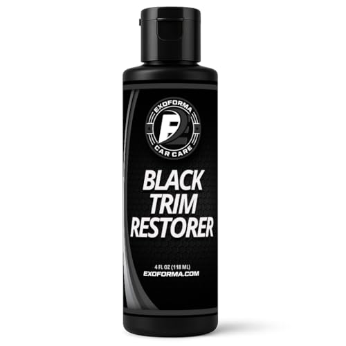 ExoForma Black Trim Restorer Lasts 6 Months Dye Infused Waterproof Plastic Restorer for Cars Perfect for Faded Bumpers Trim Vinyl on Jeeps Truck Beds Avalanches ATVs 4oz - Image 1