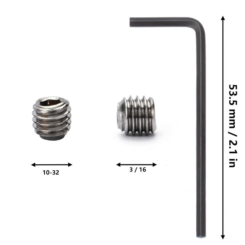 AccEncyc 10-32 x 3/16" Socket Set Screws 30Pcs Allen Head Hex Socket Set Screws Stainless Steel Cup Point Hexagon Allen Screws with Hex Key Wrench - Image 2
