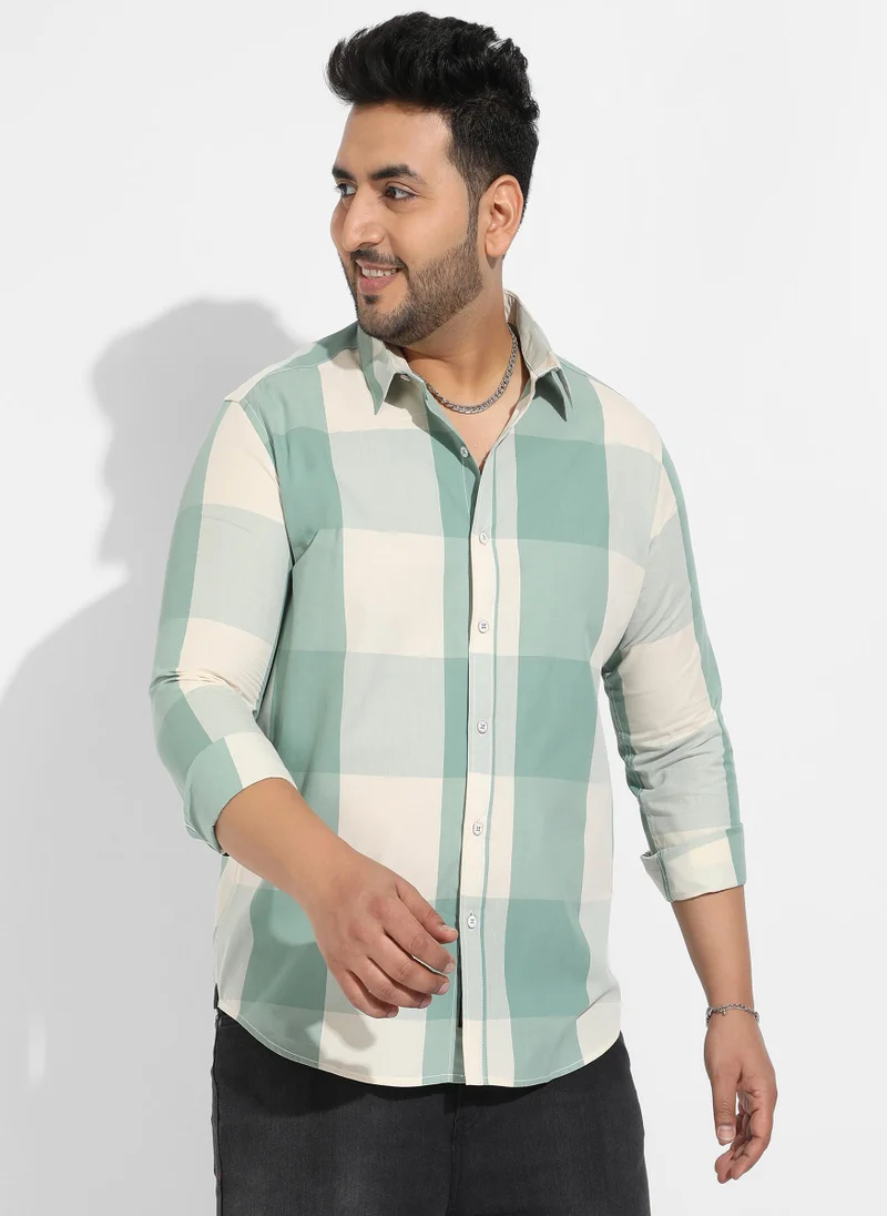 Instafab Plus Instafab Plus Men's Cotton Buffalo Check Shirt