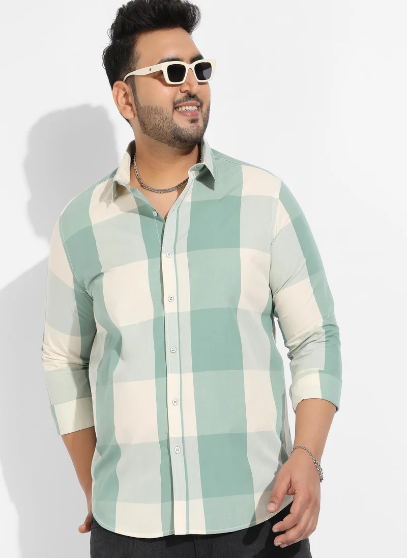 Instafab Plus Instafab Plus Men's Cotton Buffalo Check Shirt