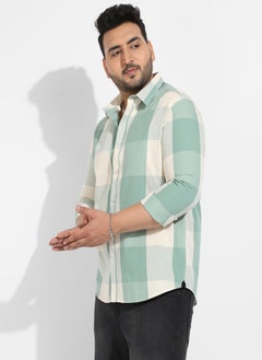 Instafab Plus Instafab Plus Men's Cotton Buffalo Check Shirt  - Image 3