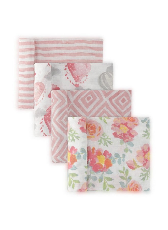 Featherhead™ 100% Cotton Muslin Swaddle Blankets for Baby Girl - Large 47”x 47” - Pre-Washed, Soft, & Breathable - Newborn Essential & Perfect Baby Registry Gift (4 Pack - Garden Floral) - Image 4