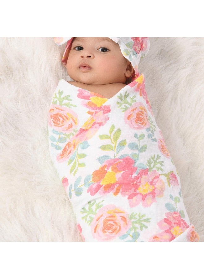 Featherhead™ 100% Cotton Muslin Swaddle Blankets for Baby Girl - Large 47”x 47” - Pre-Washed, Soft, & Breathable - Newborn Essential & Perfect Baby Registry Gift (4 Pack - Garden Floral) - Image 2