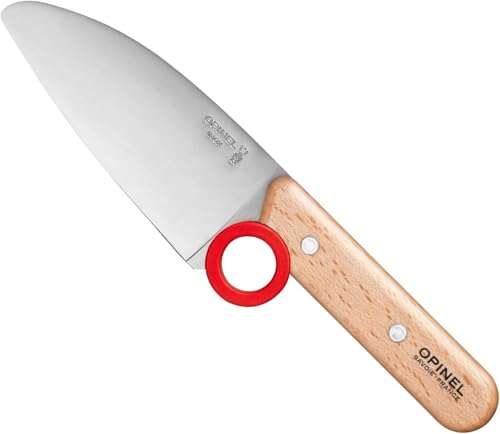 Opinel Le Petit Chef Complete 3 Piece Kitchen Set, Chef Knife with Rounded Tip, Fingers Guard, Peeler, For Children and Teaching Food Prep and Kitchen Safety, Made in France - Image 3