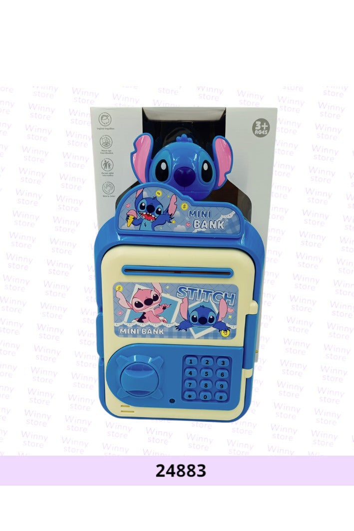 حصالة نقود إلكترونية بتصميم ستيتش اللطيف للأطفال | مزودة بلوحة أرقام وقفل أمان | مثالية لتعليم التوفير بطريقة ممتعة