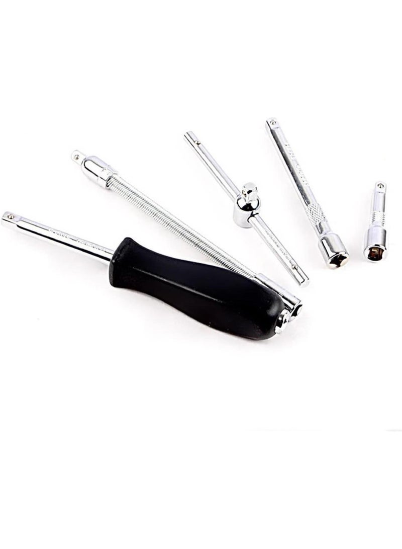 GGOOT 46pcs Wrench Socket Spanner Kit High Carbon Steel Screwdriver Motorcycle Automobile Repair Maintenance Tool Hardware Hand tool set (Size : D 46pcs) - Image 4