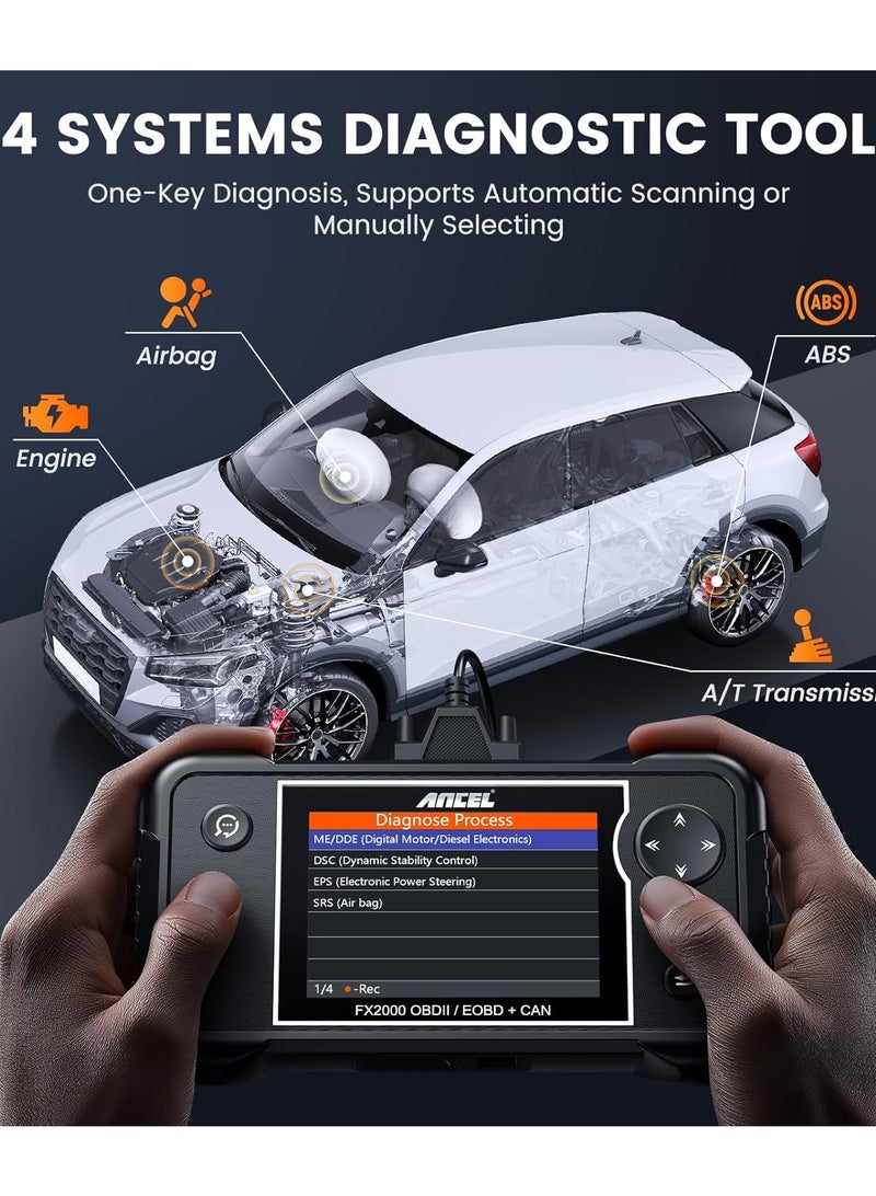 Ancel OBD2 Scanner Diagnostic Tool, ABS SRS Transmission Airbag Car Scanner, Check Engine Car Code Reader, Automotive Diagnostic Scanner - Image 4