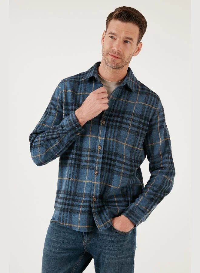 Buratti  Buratti Plaid Long Sleeve Slim Fit Winter Shirt Men's SHIRT CF21W112844 for Men | Best Price UAE