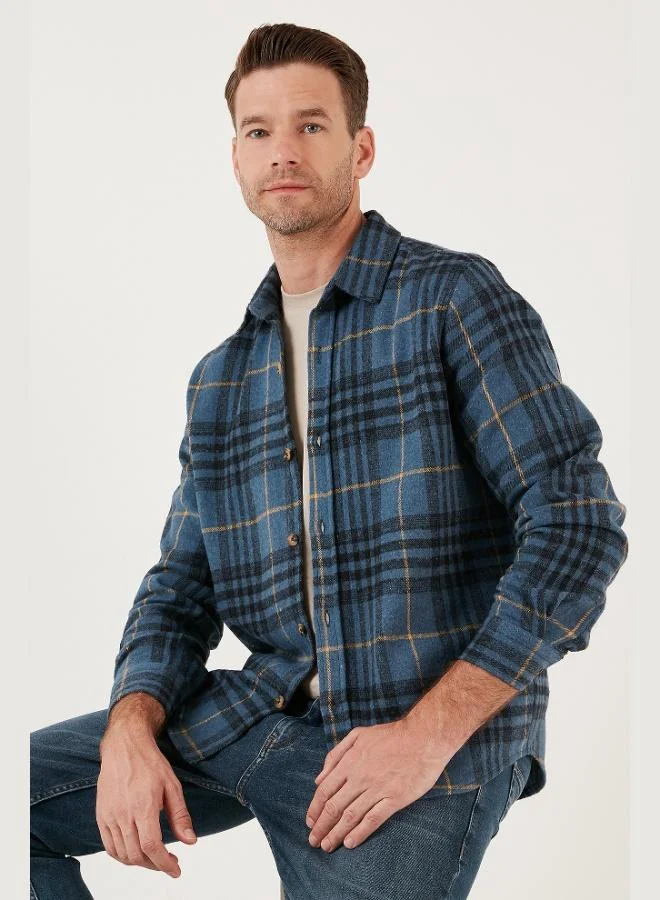 Buratti  Buratti Plaid Long Sleeve Slim Fit Winter Shirt Men's SHIRT CF21W112844 for Men | Best Price UAE