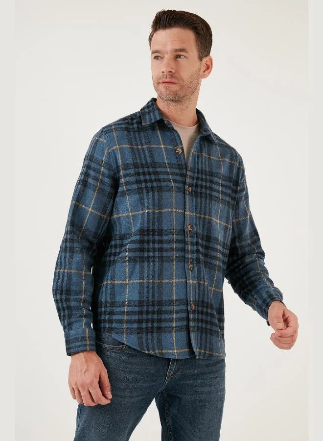 Buratti  Buratti Plaid Long Sleeve Slim Fit Winter Shirt Men's SHIRT CF21W112844 for Men | Best Price UAE