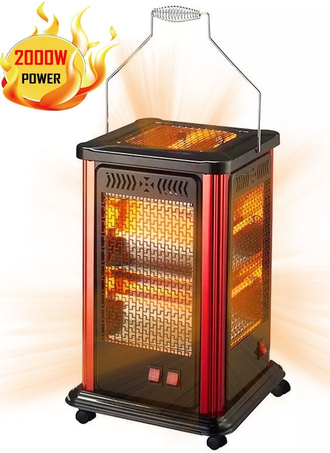 TOSCANA U Electric quartz heater and space heater, 2000 watts, 5 heating directions and automatic shut-off 