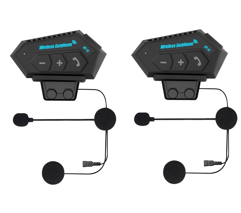 Cubonic Motorcycle Helmet Bluetooth Headset (BT12 Wireless Helmet Mic -Pack 2) - Image 1