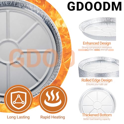 GDOODM 25 Pack 12 Inch Disposable Pizza Pans, Aluminum Pizza Pans, Round Pizza Pan Foil Focaccia Pan, Chocolate Cookies Cake Tin, Serving Platter Tray, Freezer & Oven Safe - Image 3