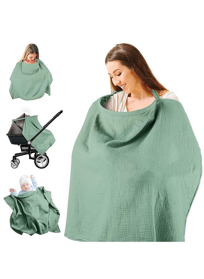 CORATED Nursing Cover for Baby Breastfeeding, Muslin Breathable Breastfeeding Cover Essentials with Rigid Hoop, Multi-use Adjustable Privacy Nursing Apron Cover  - Image 1