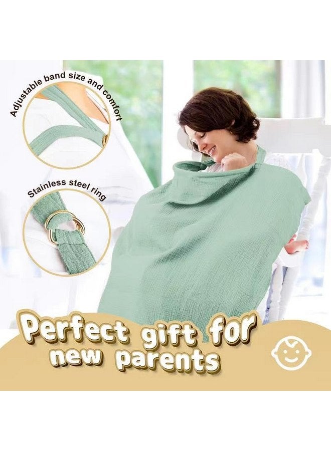 CORATED Nursing Cover for Baby Breastfeeding, Muslin Breathable Breastfeeding Cover Essentials with Rigid Hoop, Multi-use Adjustable Privacy Nursing Apron Cover  - Image 2