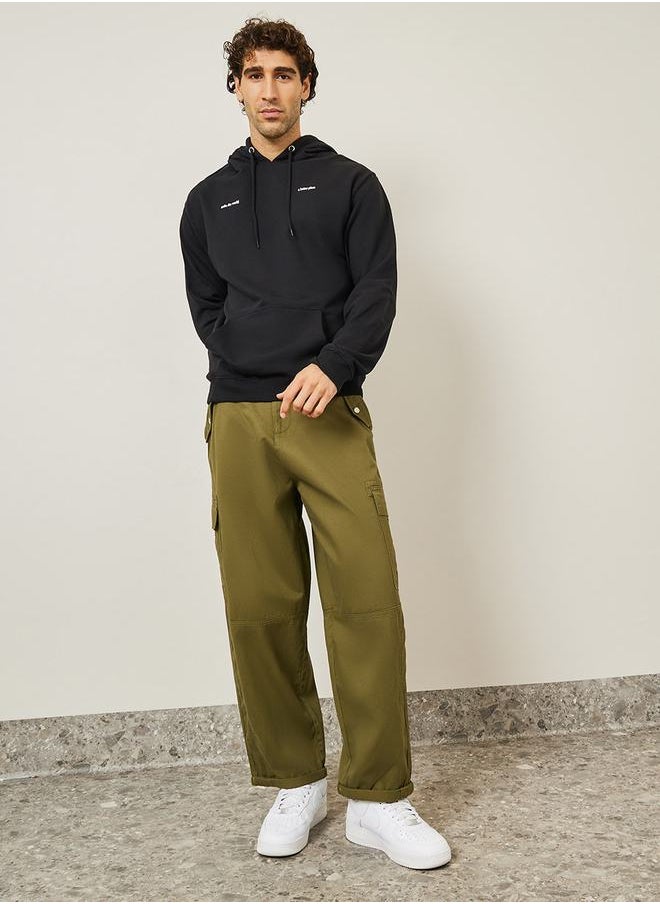 Styli - Minimal Puff Print Fleece Relaxed Fit Hoodie - Image 1