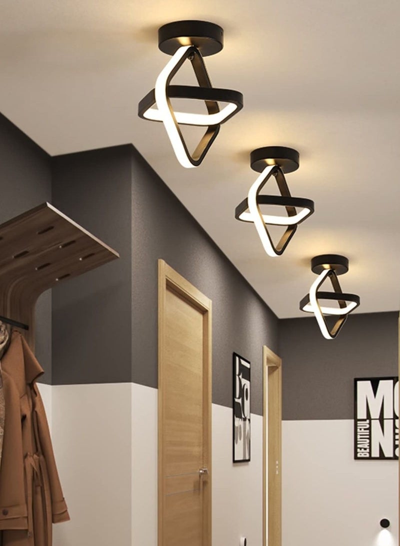 Square Hallway Light, Modern Mini LED Ceiling Light Fixtures, 3 Color Changeable Acrylic Metal LED Ceiling Lamp for Living Room Bedroom Kitchen Office Corridor Lights (3000K-6500K)