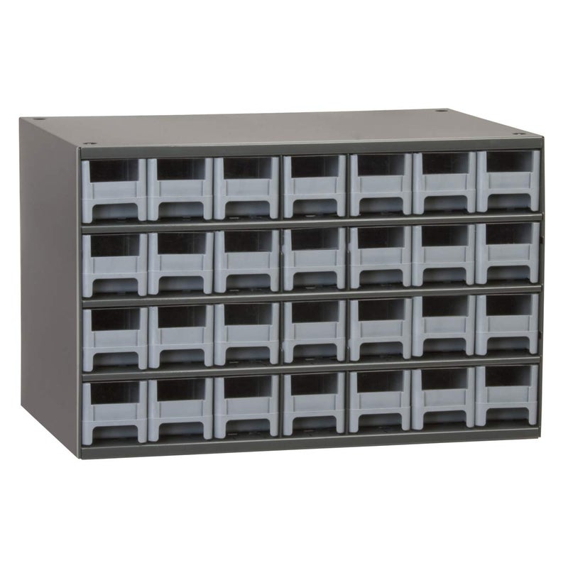 AkroMils Steel Garage Storage Cabinet Small Parts Organizer Metal Cabinet for Hardware Nails Screws Bolts Nuts and More 17 W x 11 D x 11 H 28Drawer Gray CabinetGray Drawers 19228