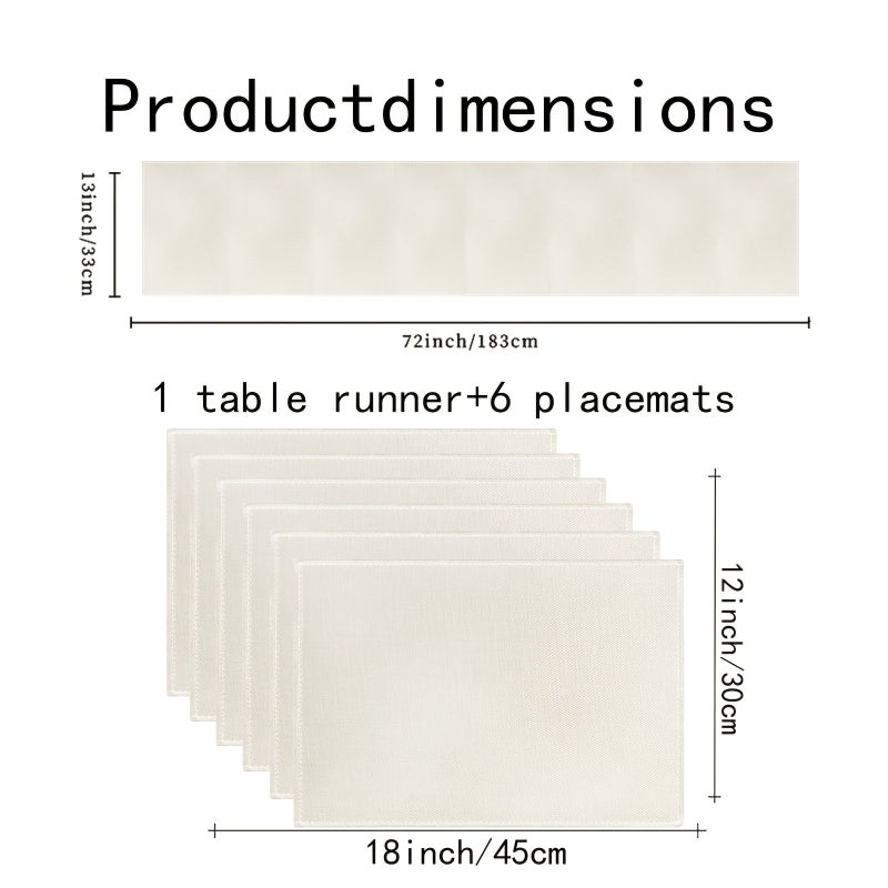 1 Table Runner And 4 Placemats Set Black Gray Abstract Geometric Pattern Modern Dining Table Decor Suitable For Everyday Use - Image 4