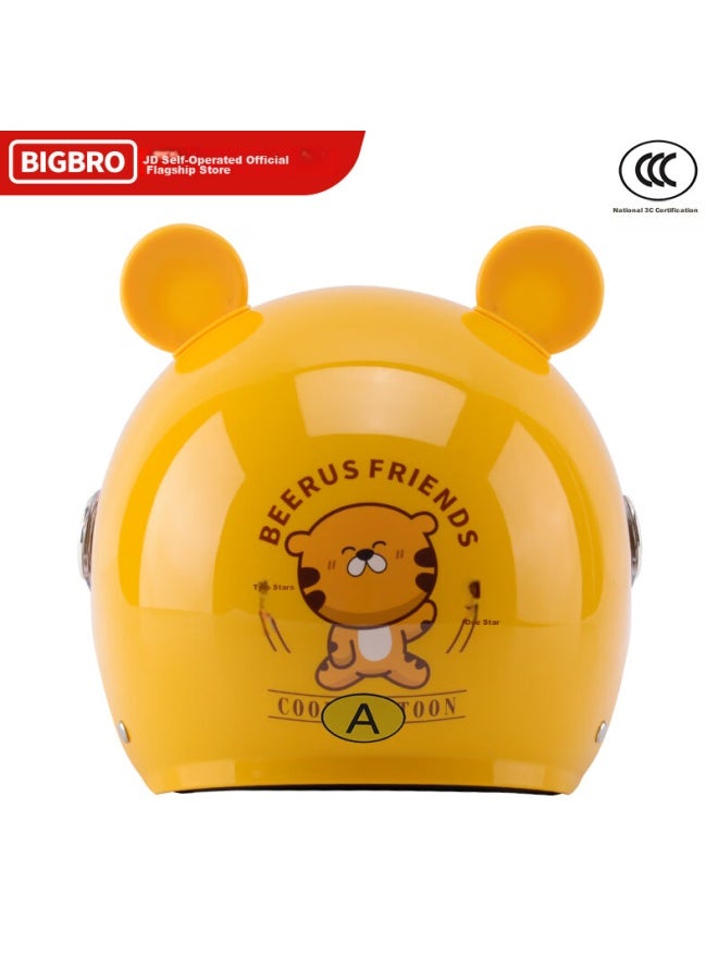 Bigbro K15 Children's Model, Yellow Tiger, New National Standard 3c Certified Motorcycle And Electric Bike Riding Helmet, Uni, All-season, Sun Protection, Electric Scooter Summer Half Helmet - Image 3