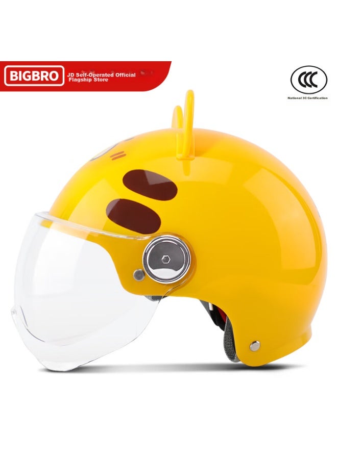 Bigbro K15 Children's Model, Yellow Tiger, New National Standard 3c Certified Motorcycle And Electric Bike Riding Helmet, Uni, All-season, Sun Protection, Electric Scooter Summer Half Helmet - Image 2