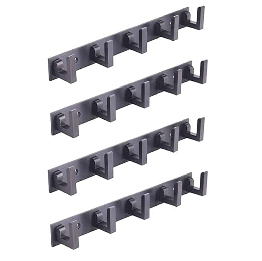 iSTAR 5 Pin Bathroom Cloth Hooks Hanger Door Wall Bedroom Bathroom Robe Hooks Rail for Hanging Keys,Clothes,Towel Steel Hook (Pack of 4, Black) - Image 5