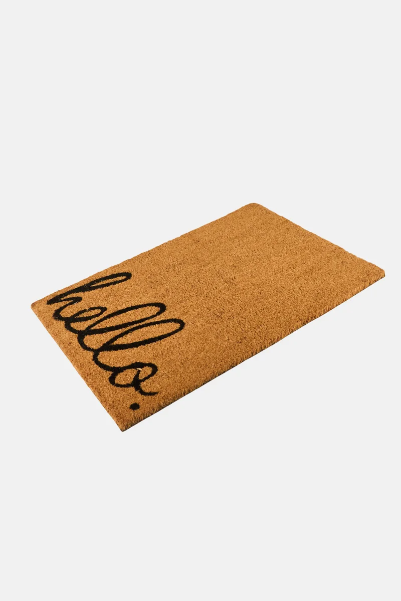 Muy Mucho Coconut Fiber Hello Door Mat, Brown