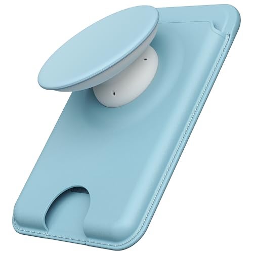 Sinjimoru for MagSafe Phone Grip Compatible with MagSafe wallet Soft Magnetic Finger Grip with 3 Card Holder for iPhone MTap Tok Wallet Blue - Image 1