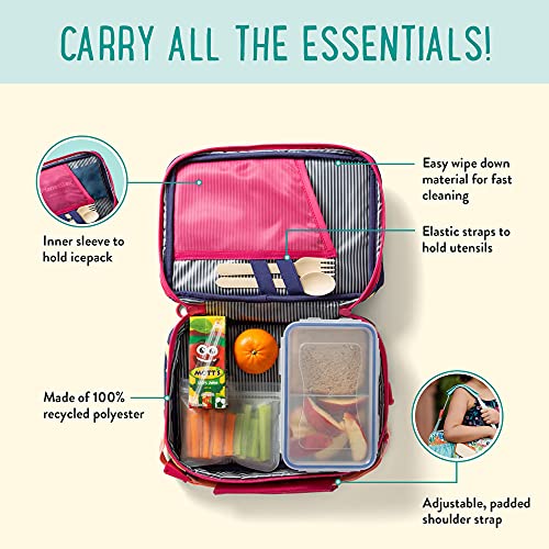 PlanetBox Insulated Lunch Bag Tutti Frutti Edition Carry Bag with Pockets for Water Bottle and Snacks, Durable, Easy to Clean, BPA Free - Image 3