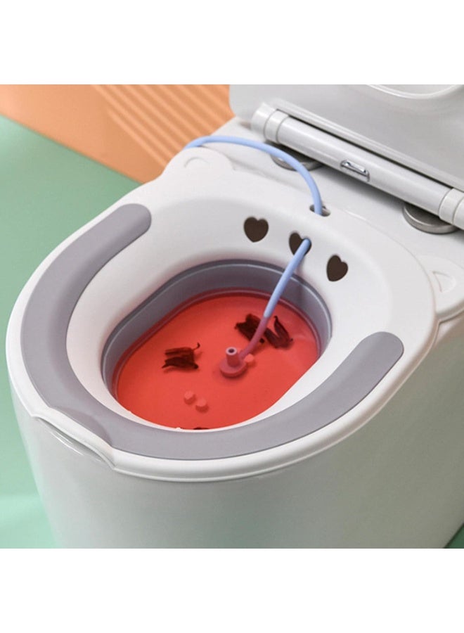 حمام مرحاض قابل للطي – حوض استحمام لعلاج البواسير – مع فلوشر – يناسب معظم المراحيض – مناسب للنساء – تصميم مريح وصحي للجلوس - Image 5