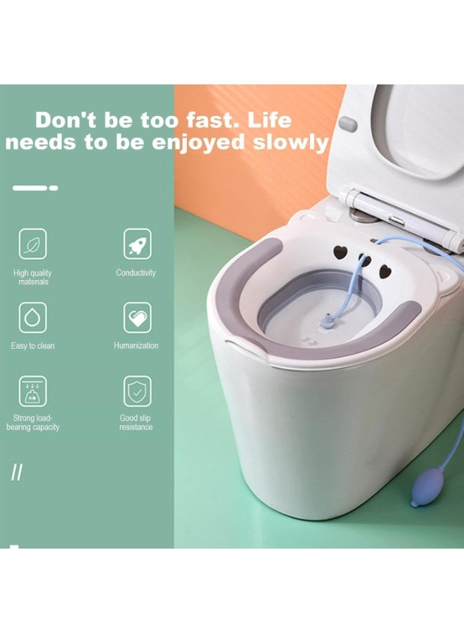 حمام مرحاض قابل للطي – حوض استحمام لعلاج البواسير – مع فلوشر – يناسب معظم المراحيض – مناسب للنساء – تصميم مريح وصحي للجلوس - Image 4