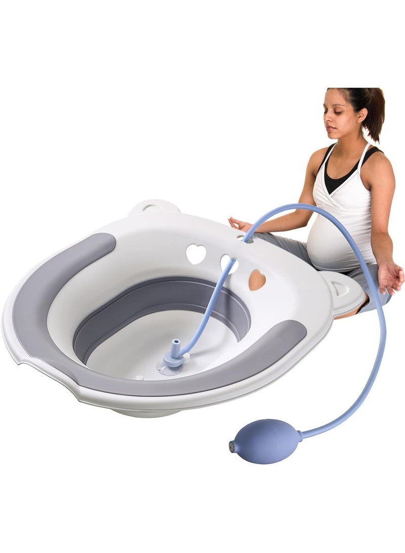 حمام مرحاض قابل للطي – حوض استحمام لعلاج البواسير – مع فلوشر – يناسب معظم المراحيض – مناسب للنساء – تصميم مريح وصحي للجلوس - Image 1