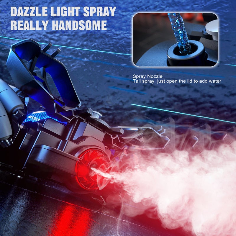 Remote Control Stunt Car, 360° Rotation Spray Drift Off-road Vehicle with Lights Sound 3 Batteries Rechargeable Electric Toy for Kids Boys Girls, Red - Image 2