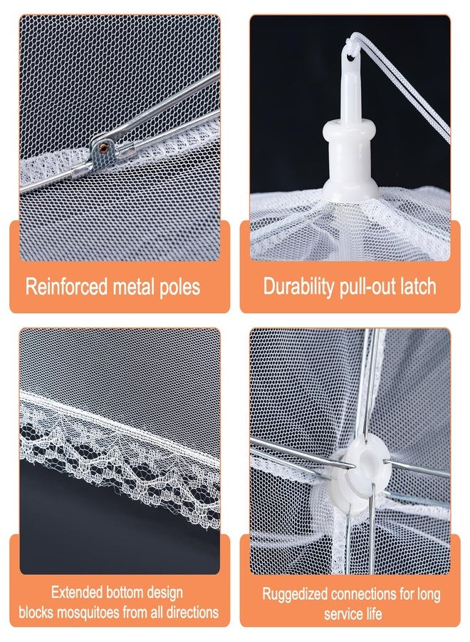 Husfunov 6 Pack Mesh Food Covers,17"Lx17"W Large Food Cover,White Nylon Covers,Pop-Up Serving Dish Covers Tent Umbrella,for Patio Net for Outdoor Camping, Picnics, Parties,BBQ,Collapsible and Reusable - Image 3