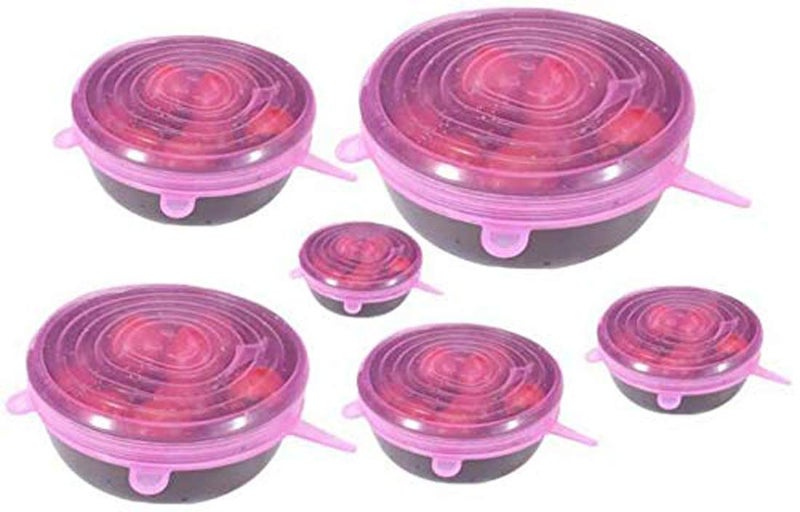 GTC® 6 Pcs Set Silicone Caps Stretch Lids Vacuum Seal Cover Keeping Food Fresh and Freezer Safe (Multicolor, L 201-37) - Image 4