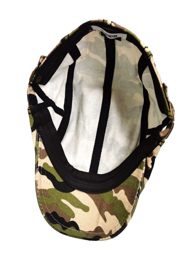 Idopy Men's Army Military Driving Ivy Hat Camouflage Newsboy Flat Cap Cabbie (Red+Grey) - Image 4