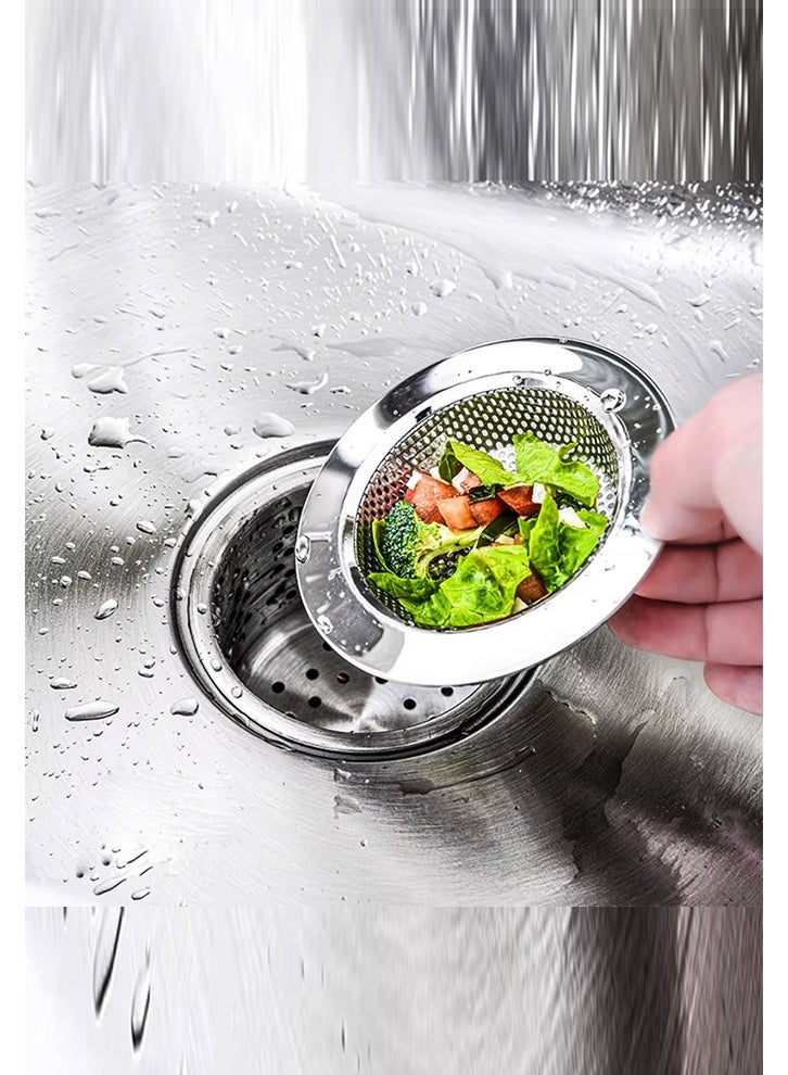 SAKOON 2 Pack Kitchen Sink Strainer Stainless Steel, Stainless Steel Premium Quality  Kitchen Sink Drain Strainer, Sink Strainers for Kitchen Sinks with Large Wide Rim 4.5" Diameter - Image 5