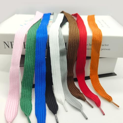 UamGlsob 3/4''(2cm) Fat Flat Shoe Laces, 36''-63'' Length Flat Thick Wide Shoelaces, Replacement Laces for Campus Skate Shoes Sneakers (White, 54"/140cm) - Image 4